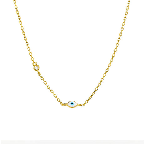 PETITE GOLD PLATED EVIL EYE NECKLACE