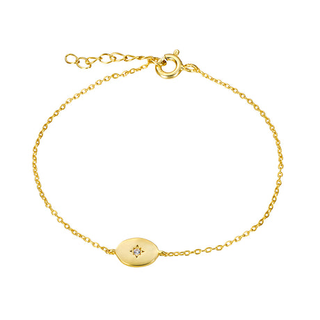 BRACELET GOLD PLATED OVAL STAR GOLD PLATED