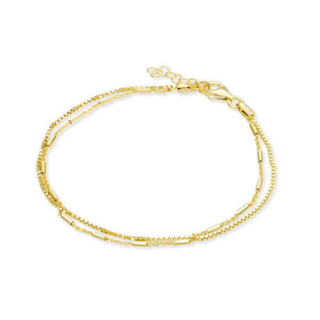 BRACELET DOUBLE LAYER GOLD PLATED CHAIN