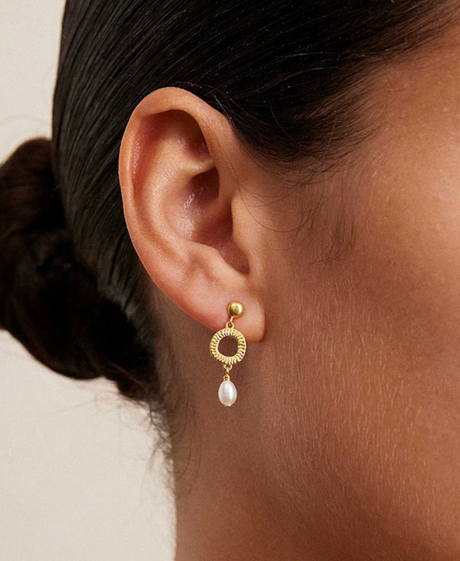 ISOLE PEARL EARRINGS (18K GOLD PLATED)