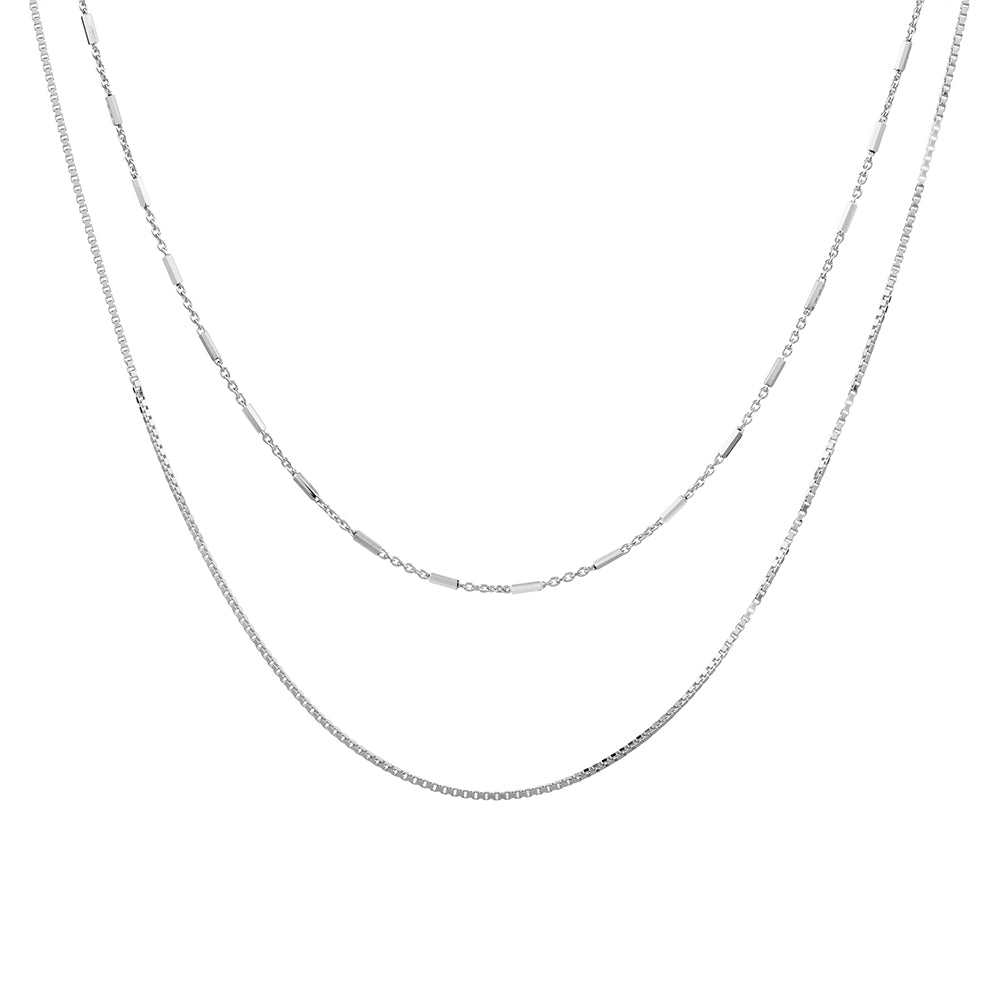 NECKLACE DOUBLE LAYER SILVER
